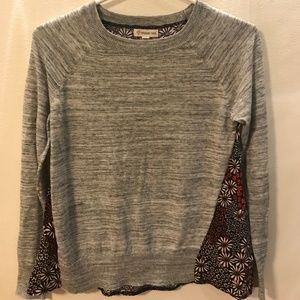 Knit and Floral Sweater Top